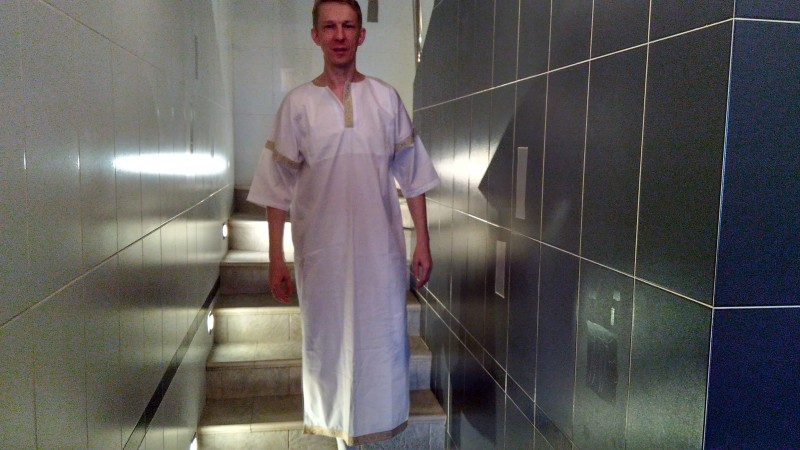 Спускаюсь к бассейну для подготовки